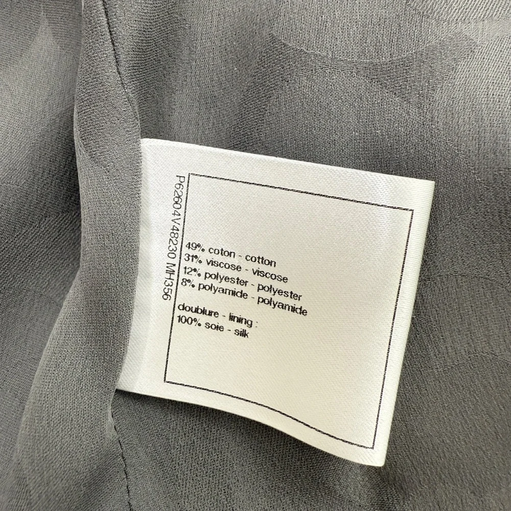 CHANEL Collared Runaway 2020 Black Gray Silver Long Tweed Coat Jacket - Picture 13 of 13
